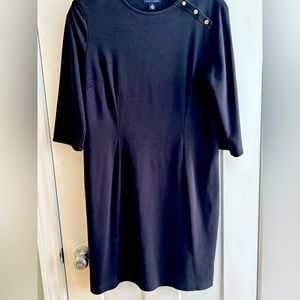 Tommy Hilfiger Navy shift dress with gold details size medium